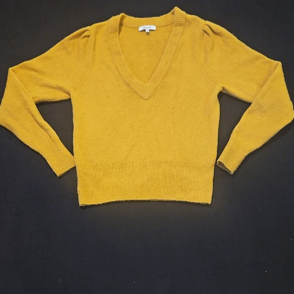 Madewell Westgate Golden Hue V-Neck Sweater in Womens Size Small